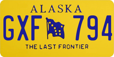 AK license plate GXF794