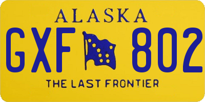 AK license plate GXF802