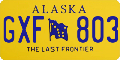 AK license plate GXF803