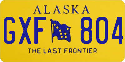 AK license plate GXF804