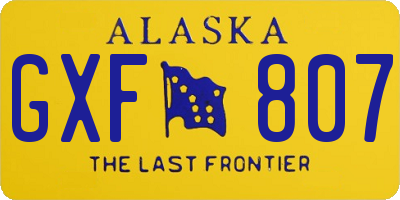 AK license plate GXF807