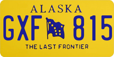 AK license plate GXF815