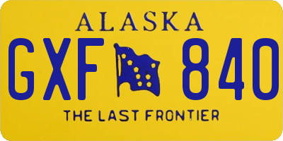 AK license plate GXF840