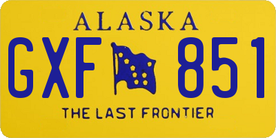 AK license plate GXF851