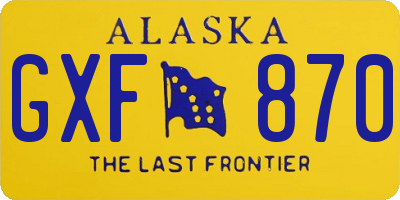 AK license plate GXF870