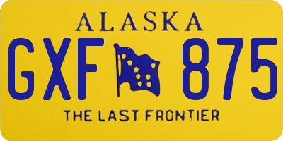 AK license plate GXF875