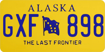 AK license plate GXF898