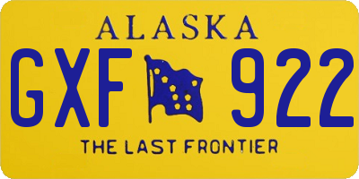 AK license plate GXF922