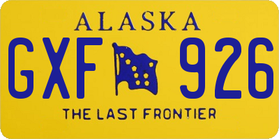 AK license plate GXF926