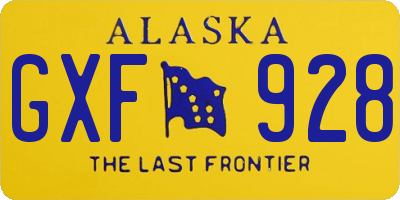 AK license plate GXF928