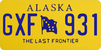 AK license plate GXF931