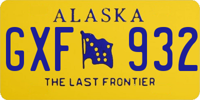 AK license plate GXF932