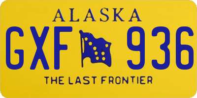 AK license plate GXF936