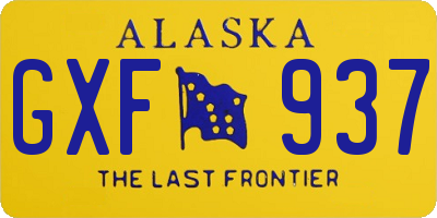 AK license plate GXF937