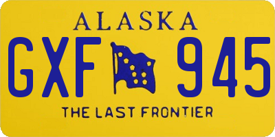 AK license plate GXF945