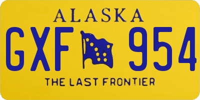 AK license plate GXF954