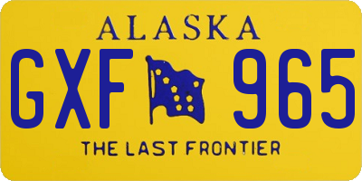 AK license plate GXF965