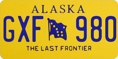 AK license plate GXF980