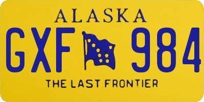 AK license plate GXF984