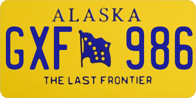 AK license plate GXF986