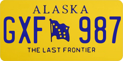 AK license plate GXF987