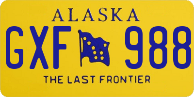 AK license plate GXF988