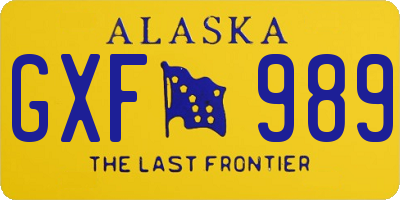 AK license plate GXF989