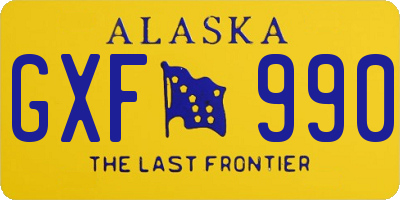 AK license plate GXF990