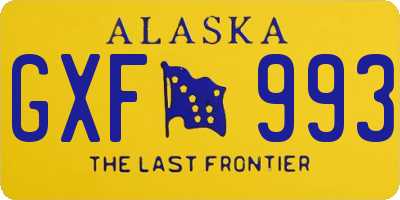 AK license plate GXF993