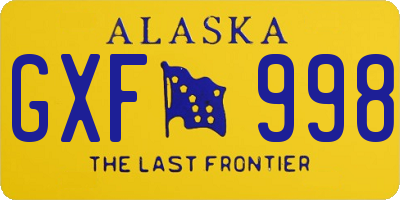 AK license plate GXF998