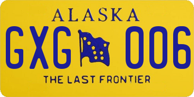 AK license plate GXG006