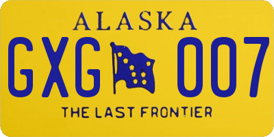 AK license plate GXG007