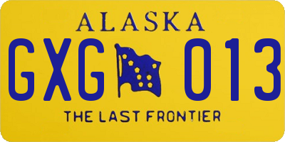 AK license plate GXG013