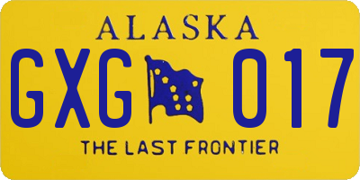 AK license plate GXG017