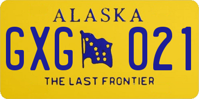 AK license plate GXG021