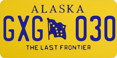 AK license plate GXG030