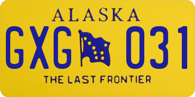 AK license plate GXG031