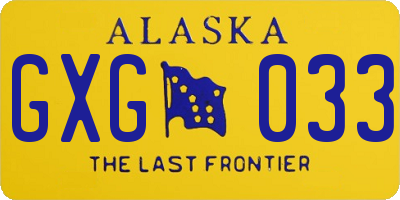 AK license plate GXG033