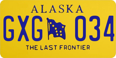 AK license plate GXG034