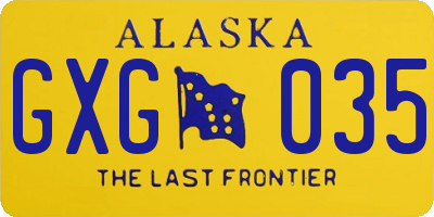 AK license plate GXG035