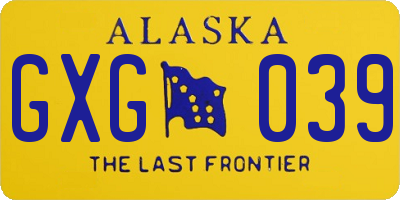 AK license plate GXG039