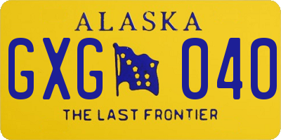 AK license plate GXG040