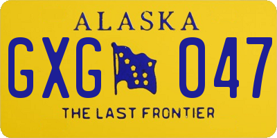 AK license plate GXG047