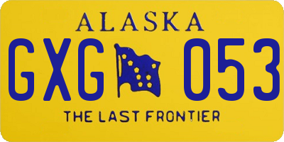 AK license plate GXG053