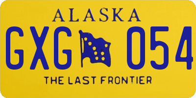 AK license plate GXG054