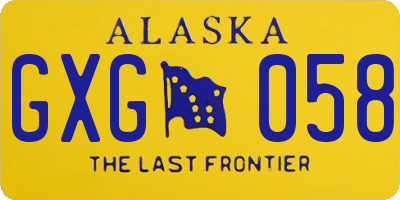 AK license plate GXG058