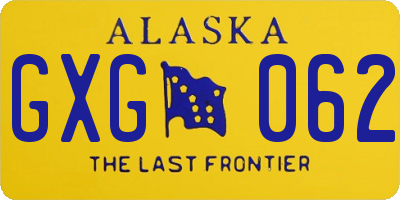 AK license plate GXG062