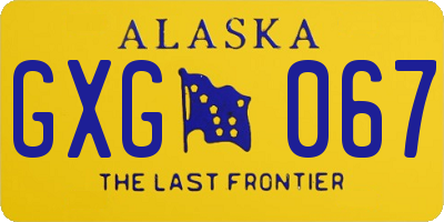 AK license plate GXG067