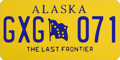 AK license plate GXG071