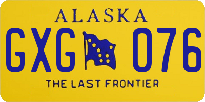 AK license plate GXG076